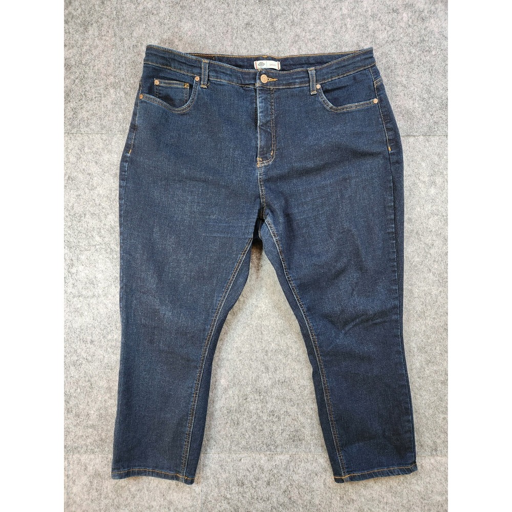 Dickies Skinny Jeans Womens 18W (Measures 38x24) Dark Wash Cropped High Rise